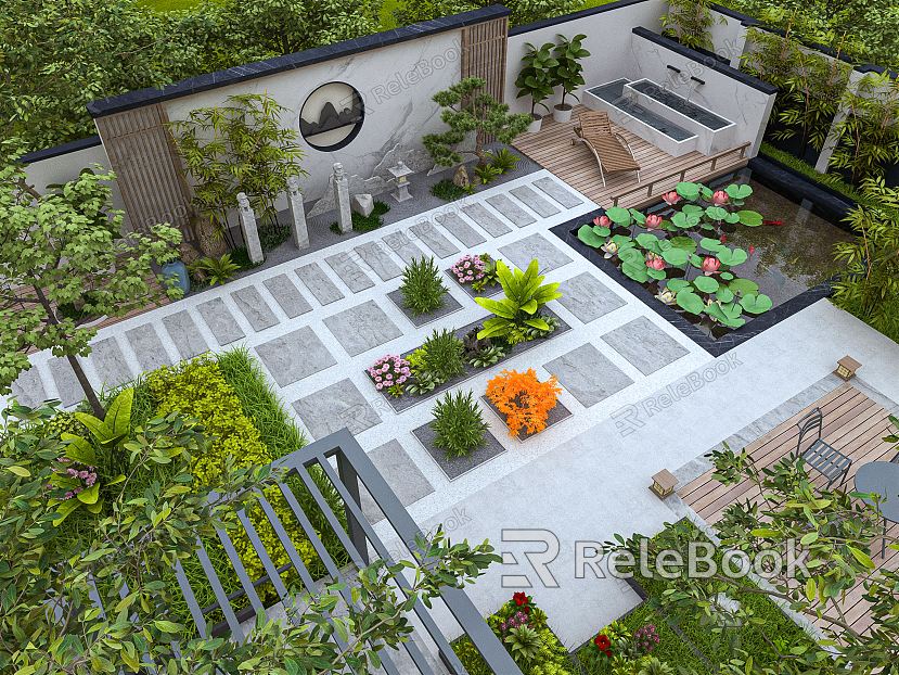 New Chinese Courtyard Garden model