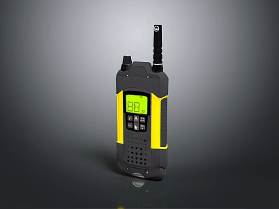 Wireless Doorbell With Black And Yellow Design Digital Display Showing 88 And Antenna 3d model