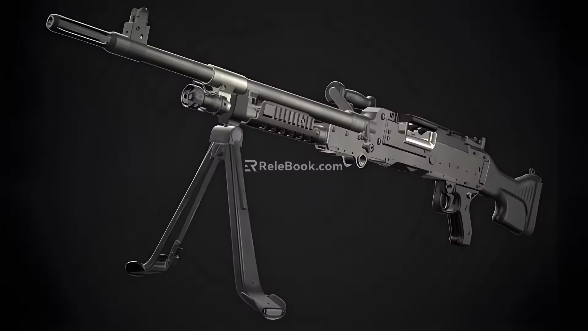 Heavy Machine Gun Firearms Weapon Machine Gun War Military World War II Ammunition Toy Gun Game 3d model