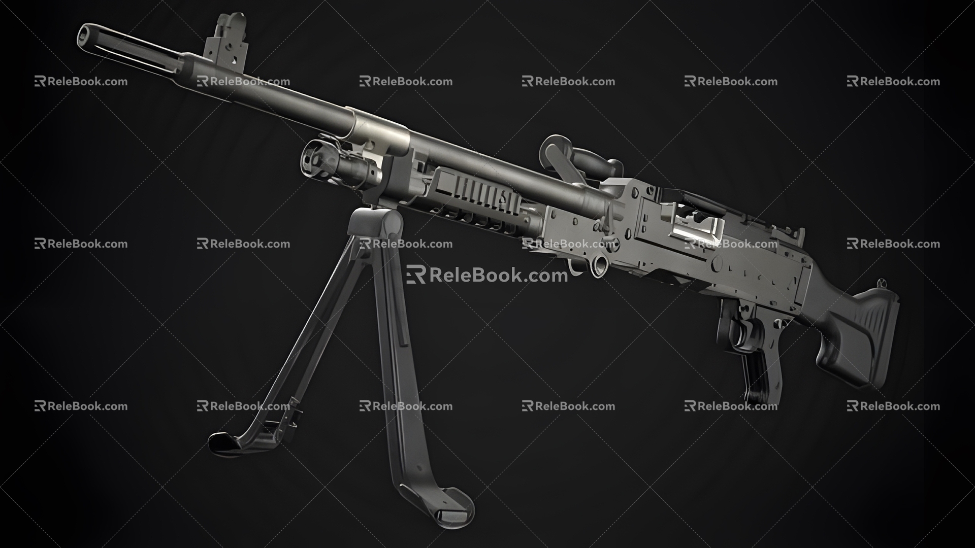 Heavy Machine Gun Gun Gun Firearms Weapon Machine Gun War Military World War II Ammunition Toy Gun Game 3d model