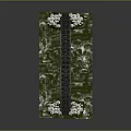 Miniature Arch Bridge Scene With Metal Structure Water And Green Trees