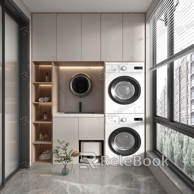 modern home balcony washing machine cabinet model