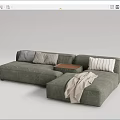 Modern corner sofa multiplayer sofa 3d model
