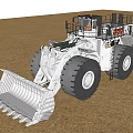 CAT Functional Construction Vehicle With Large Wheels And Safety Features On Sand 3d model