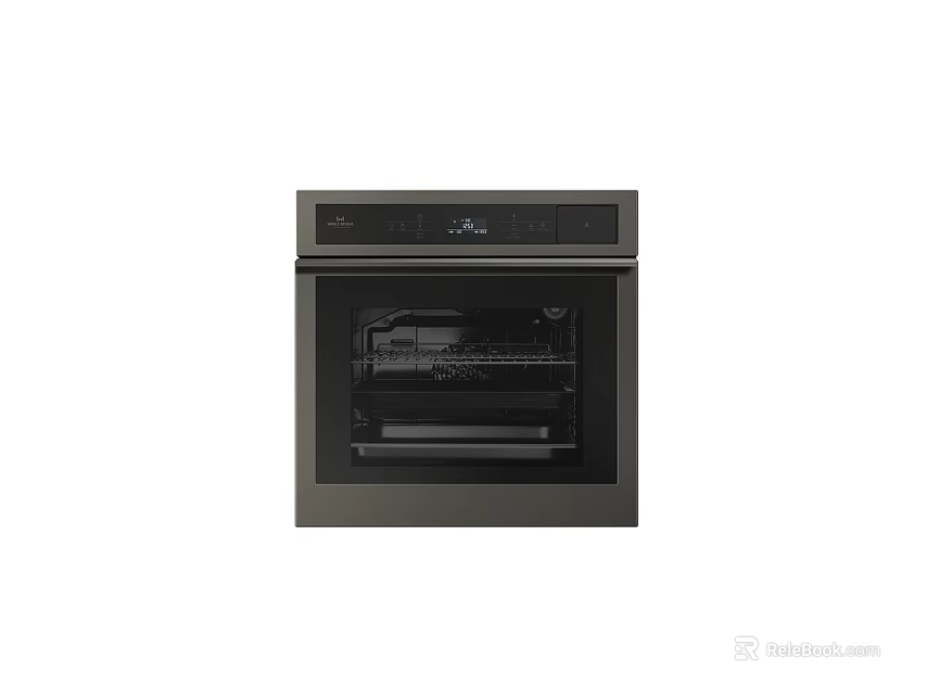 Built in Black Oven as Modern Kitchen Appliance with Glass Door And Digital Control 3d model 