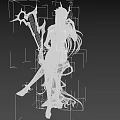 Fantasy Woman Sitting With Ornate Crown And Decorative Harp In Dark Background