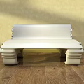 White Outdoor Bench With Ornate Curved Design And Classic Style Sturdy Material