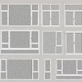 Modern windows combination floor-to-ceiling windows casement windows 3d model