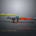 Rocket Launcher 3D Model With Yellow Orange Gray And Red Components