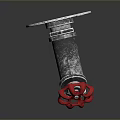 Metal Pipe Fitting With Red Wheel Handle And 288 5C Markings