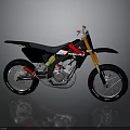 Black Motocross Motorcycle With Red And White Rebel Details Orange Fork And Silver Engine