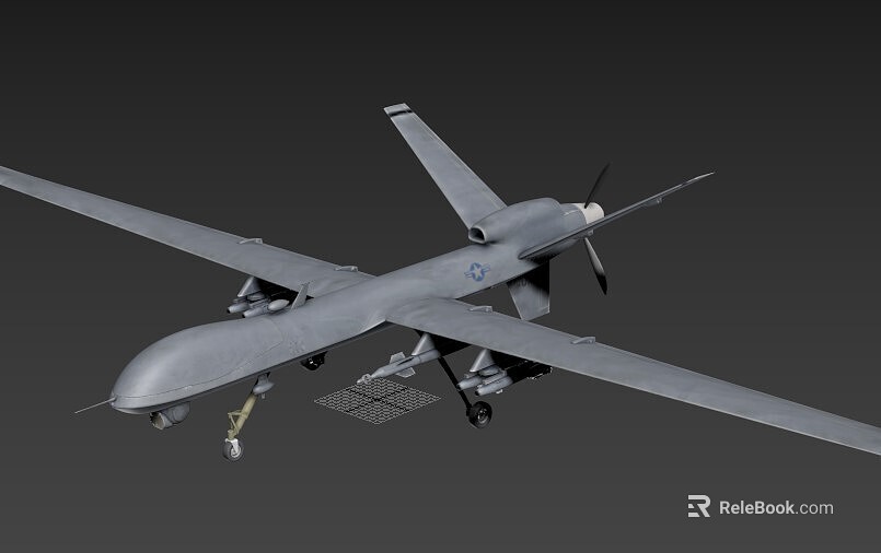 Military Unmanned Helicopter With Long Range Reconnaissance Rotor And Advanced Technology Design 3d model 