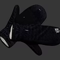 Black Soft Winter Mittens With Leather Material And Stitched SOFT Brand Logo