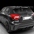 Black Mercedes Sports Sedan With Stylish Front Grille And Headlights Design