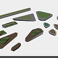 Various Shaped Tree Planters With Greenery For Urban Landscape Design Projects 3d model