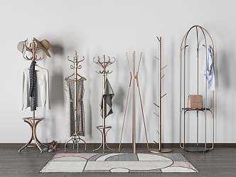 Modern hanger coat rack combination 3d model