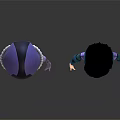 Two Stylish Character Designs With Purple Green Outfits Helmet And Protective Armor