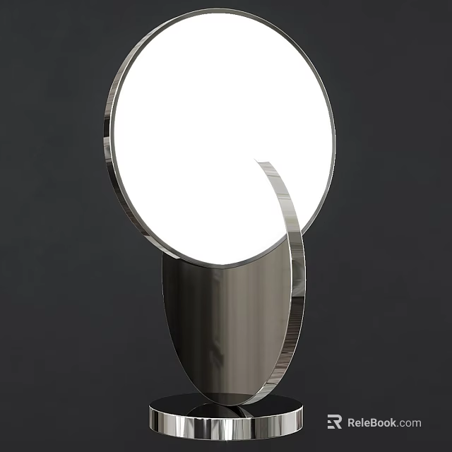 Modern Table Lamp With Circular Light And Sleek Metal Base For Home Decor 3d model 