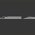 White Architectural Wireframe Models For Building Structure And Roof Design