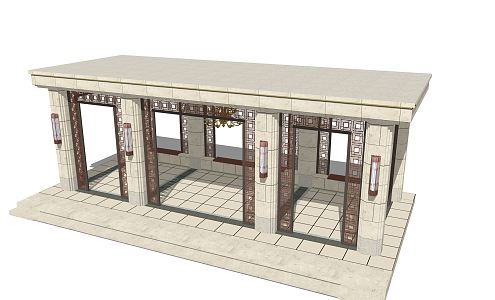 New Chinese Style Pavilion 3d model