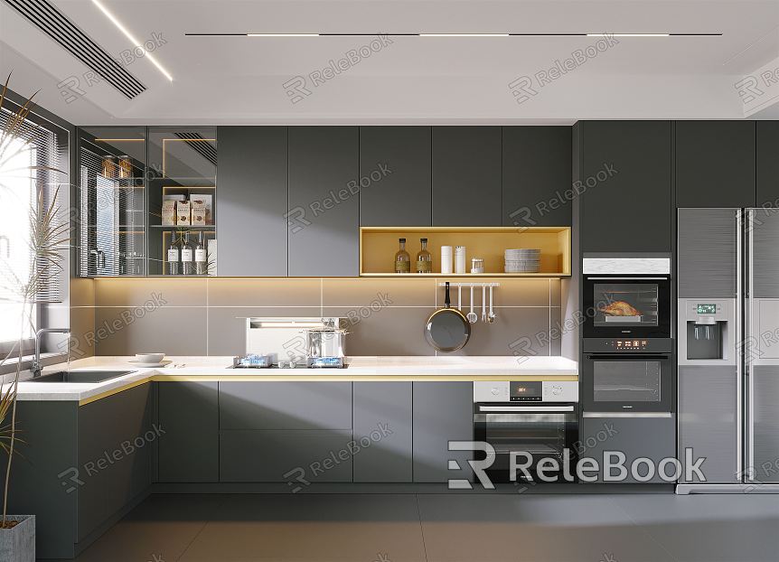 Modern kitchen high gray kitchen model