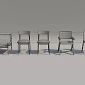 Five Modern Leisure Chairs With Wooden Frames And Various Design Details 3d model