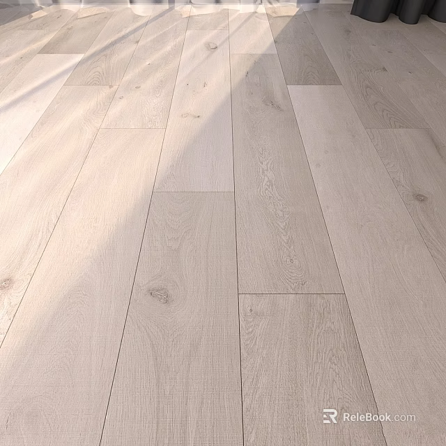 Light Colored Oak Wooden Floor Planks With Natural Grain For Interior Design 3d model 