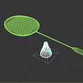 Professional Black Green Badminton Racket With Ergonomic Handle And Nylon Shuttlecock