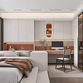 Modern Tatami Bedroom Interior Design With Tatami Bed Storage Cabinets Desk And Computer