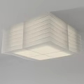 Modern Square Ceiling Light With Layered Stripes And White Finish