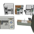 Modern Bathroom Cabinet Vanity Units With Different Styles And Storage Solutions 3d model