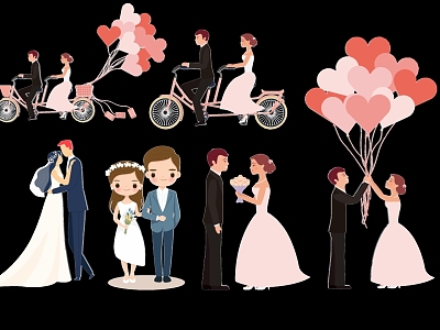 2D Wedding Characters model