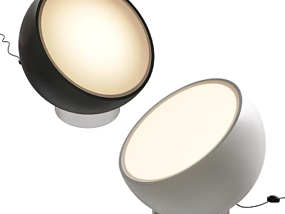 Modern Round Table Lamps in Black and White Design for Home Lighting 3d model