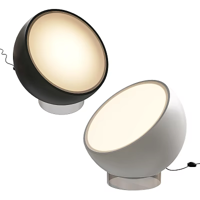Modern Round Table Lamps in Black and White Design for Home Lighting 3d model