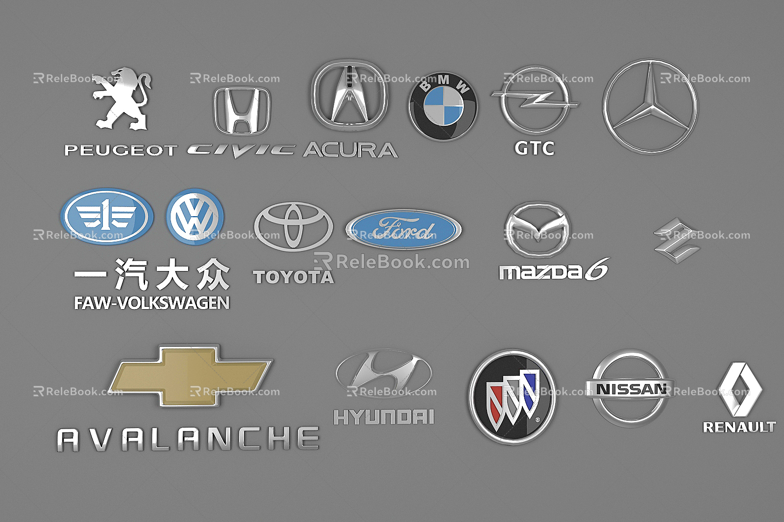 Hyundai Car Logo 3d model