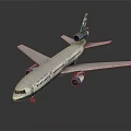 White Airplane Model With Blue Tail Two Engines Wings And Windows 3d model