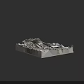 Wood And Stone Materials In Construction Debris Pile With Concrete Slabs