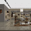 Modern Luxury Store Interior With Display Shelves Bags Shoes And Accessories