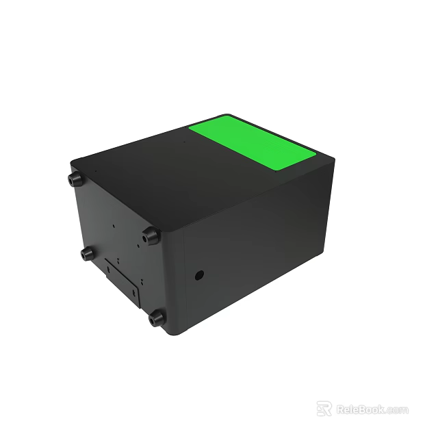 Durable Black Electronic Device Featuring Green Top Panel And Compact Modern Design 3d model 