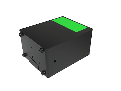 Durable Black Electronic Device Featuring Green Top Panel And Compact Modern Design 3d model