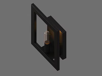 Modern Wall Lamp with Black Frame and Transparent Panel Sleek Design for Indoor Lighting 3d model