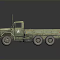 Vintage Military Green Tank With Six Wheels And Star Emblem Design Details