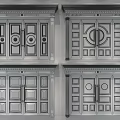 Classical Brass Entrance Doors With Ornate Carvings Geometric Patterns And Decorative Frames