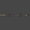 Traditional Samurai Sword With Decorative Scabbard And Gold Accents On Wooden Stand