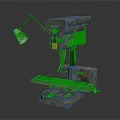 Sturdy Industrial Workbench With Adjustable Lamp And Metal Structure Design