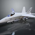 Detailed White Fighter Jet Model with Open Cockpit and Number 302 Design