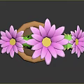 Green Cactus Plant With Smiling Face Yellow Thorns Pink Flowers And Brown Pot