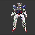 Detailed White Blue Red Gundam Robot Model With Armor And Joint Design