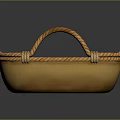Set of Two Handmade Woven Storage Baskets with Rattan Handles and Natural Design