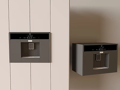 Modern Kitchen Appliances With Control Panel And Built In Light Colored Cabinets 3d model